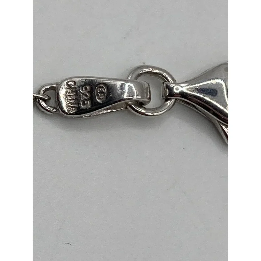 Diamonds Sterling Silver Puffy Necklace Enhancer Pendant 34